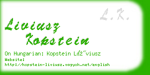 liviusz kopstein business card
